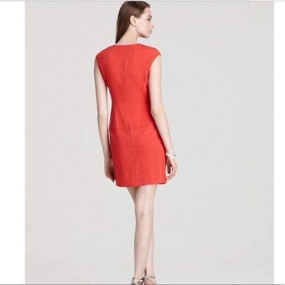 Theory Adalize Habitat Notch V Neck Pockets Shift Dress Size 2 Sleeveles… - Picture 3 of 11